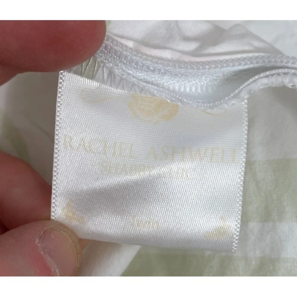 Rachel Ashwell Shabby Chic Couture Vintage Duvet Cover Twin White Green Stripes